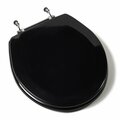 Comfort Seat Of Jones Ste Deluxe Molded Wood Seat, Black, Chrome Hinge, Round Closed Front with Cover C3B4R290CH